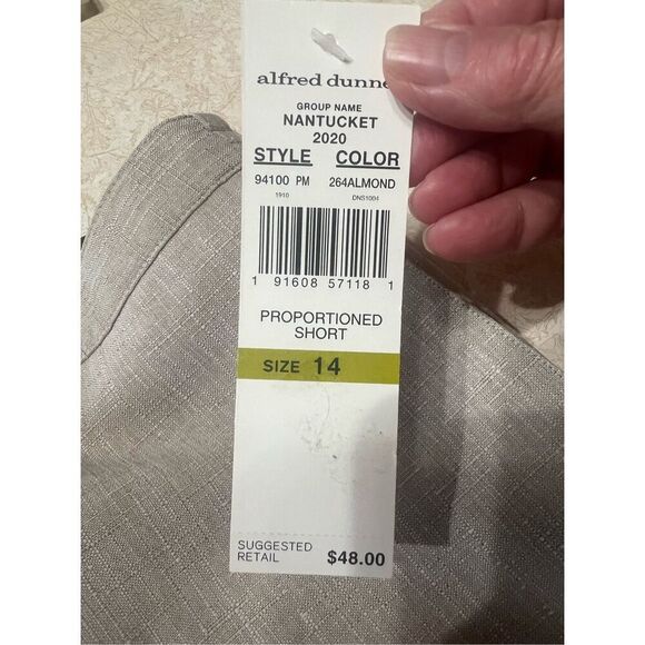 Alfred Dunner Classic Fit Pull On Pants Sz 14 Short Almond NWT - Picture 4 of 8